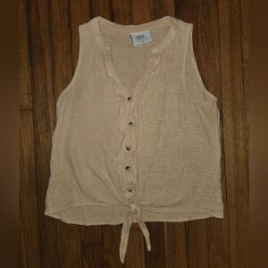 French Laundry Tie Front Tank Top